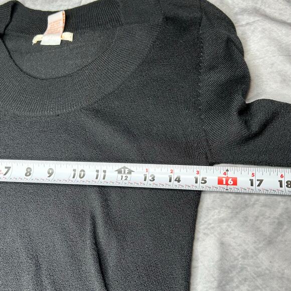 Tulle Little Black Dress Women M Knit Body Con Long Sleeve Stretch Knee Length - Picture 10 of 10